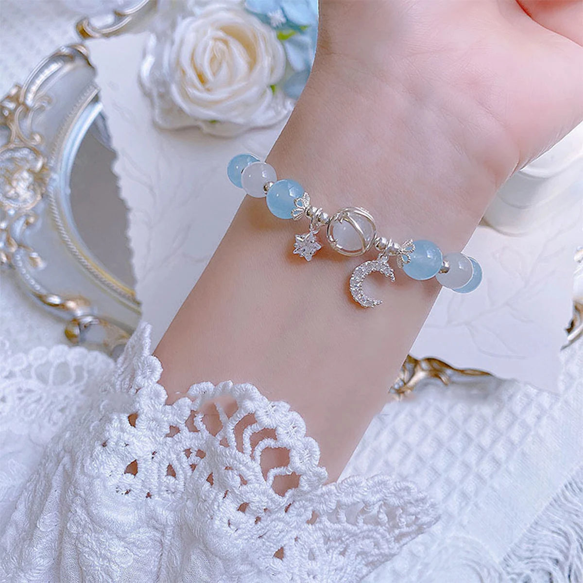 Mistgift Cat's Eye Stone Moonlight Star Moon Crystal Bracelet