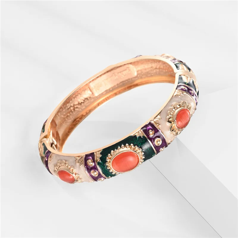 MIstgift Cloisonne Women Bracelet with Natural Crystals Gift