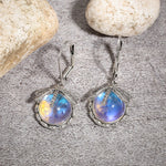Mistgift Vintage Bronze Dragonfly Moonstone Earrings