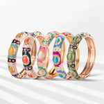 MIstgift Cloisonne Women Bracelet with Natural Crystals Gift