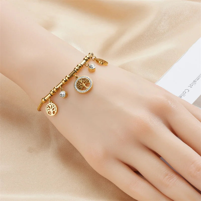 Mistgift Tree of Life Charm Bracelet with Sparkling Zircon