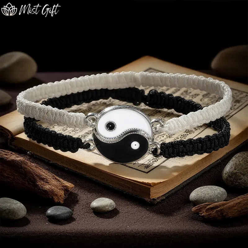 Mistgift Tai Chi Bagua Black and White Yin and Yang Rope Bracele