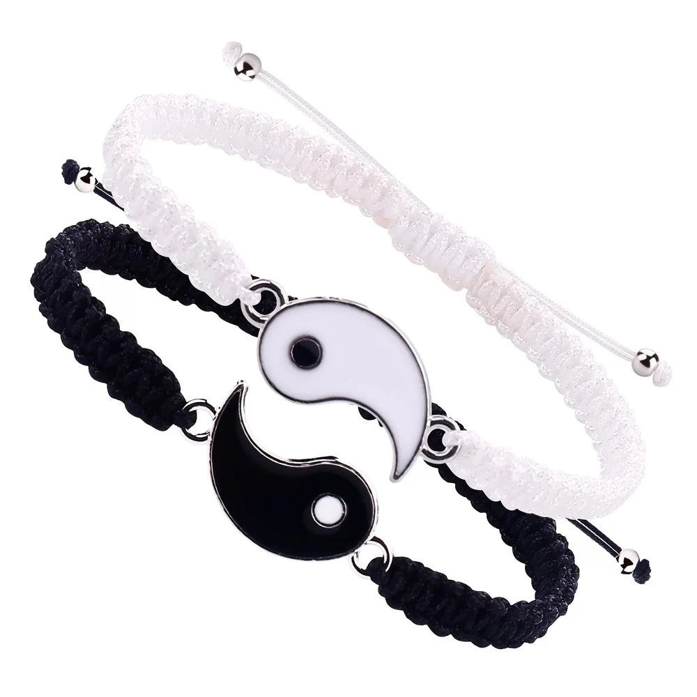 Mistgift Tai Chi Bagua Black and White Yin and Yang Rope Bracele