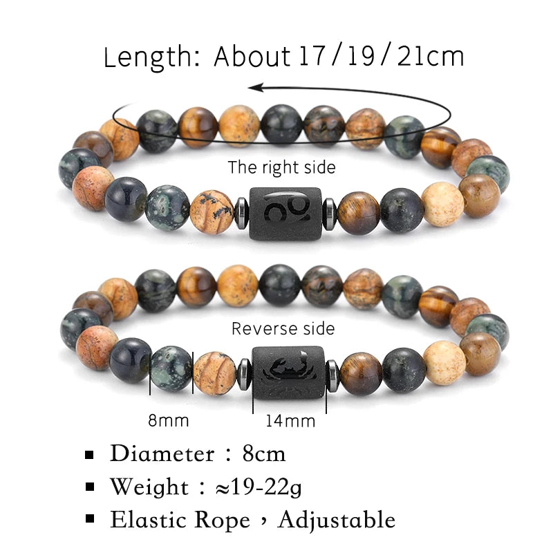 Mistgift 12 Zodiac Natural Stone Bracelets