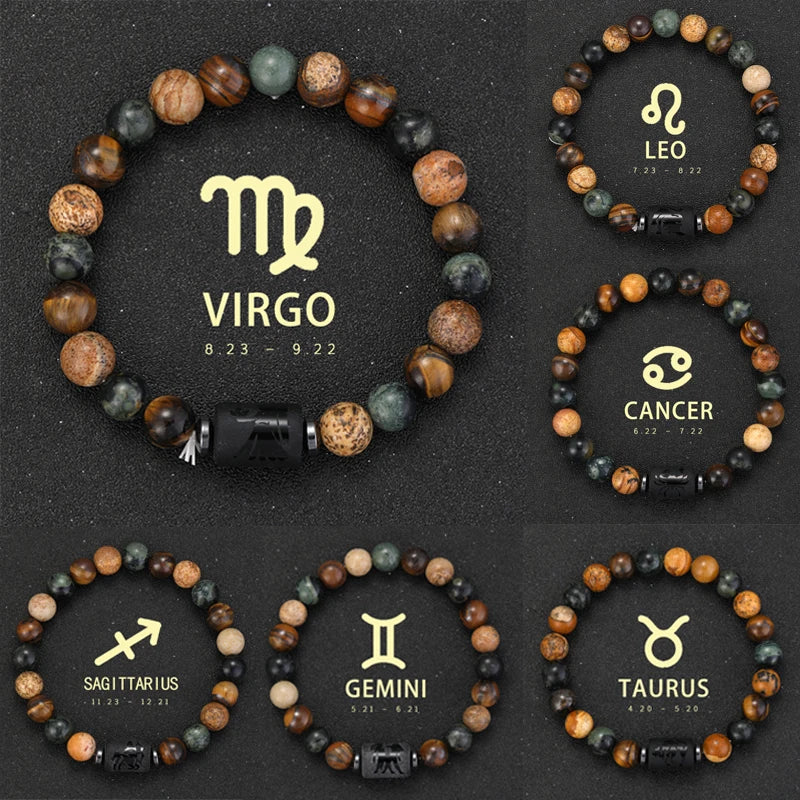 Mistgift 12 Zodiac Natural Stone Bracelets