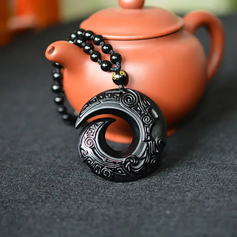Mistgift Obsidian Raw Stone Necklace