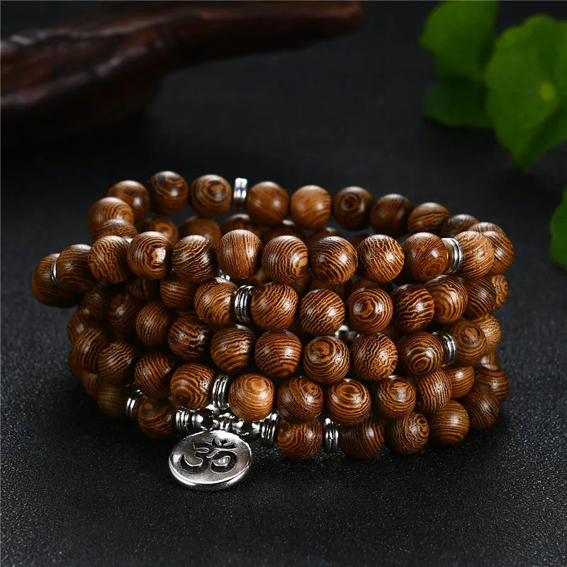Mistgift Wood Mala: 108 Bead Meditation Necklace & Bracelet