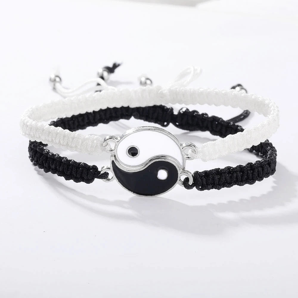Mistgift Tai Chi Bagua Black and White Yin and Yang Rope Bracele