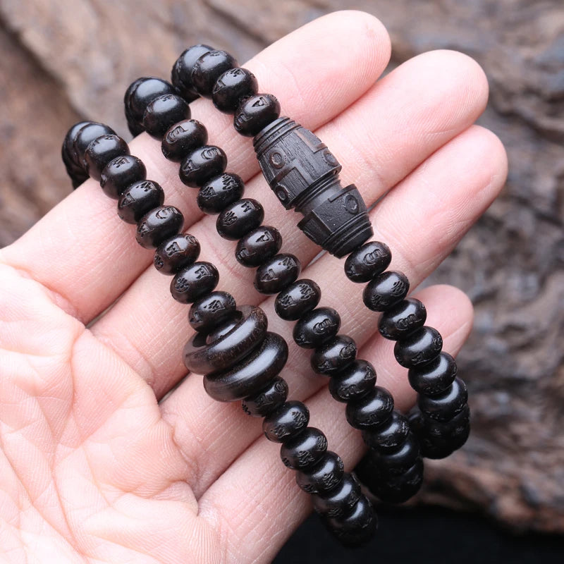 Mistgift Tibetan Ebony Mala108 Beads Necklace