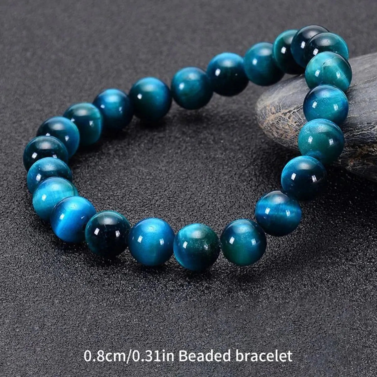 Mistgift Blue Tiger Eye Stone Beaded Bracelet