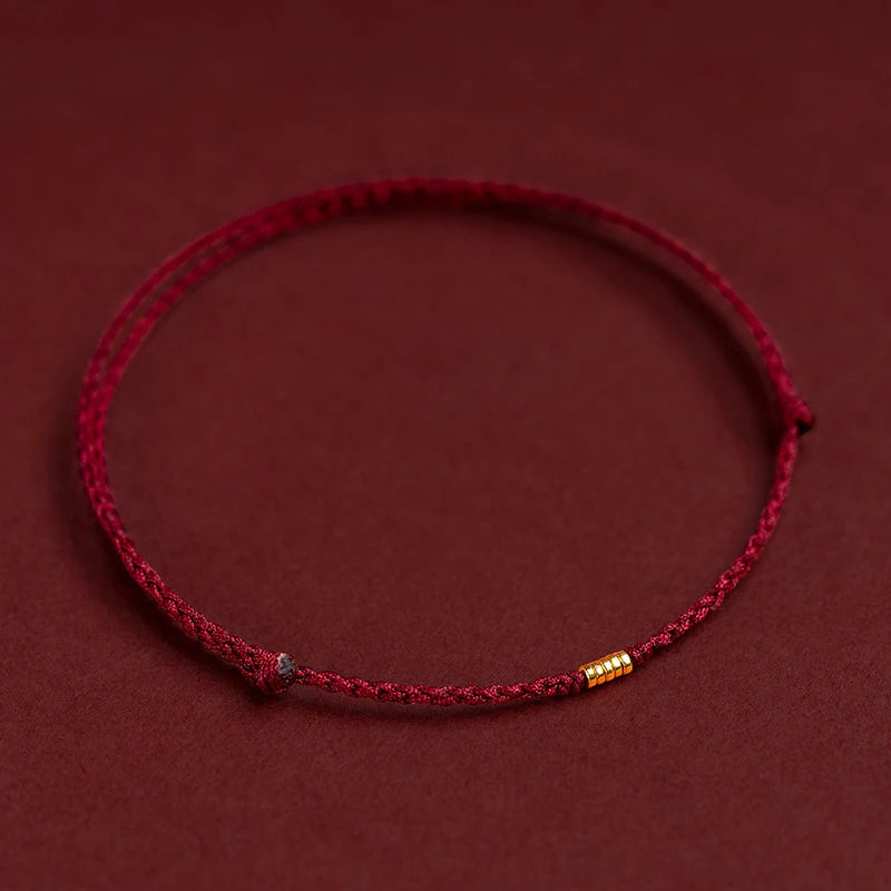 Mistgift Handmade Gold Color Beads Red Rope Good Luck Bracelets Gifts For Her