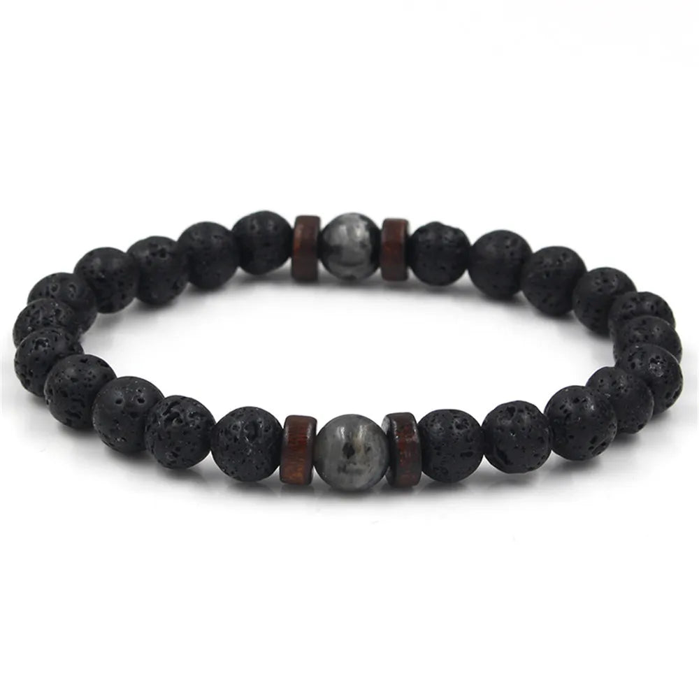 Mistgift Tibetan Buddha Lava Stone Bracelet Symbolizing the Ability to Rise Through Challenges.