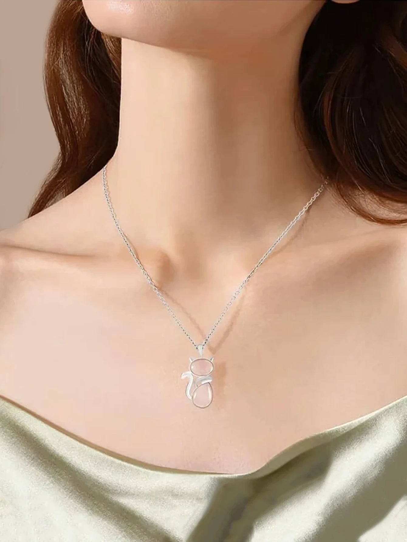 Mistgift Cute Cat Pendants Made of Natural Crystal such as Amethyst, Tiger Eye, Aventurine, Turquoise, Opal, Malachite, Agate, Rose Quartz