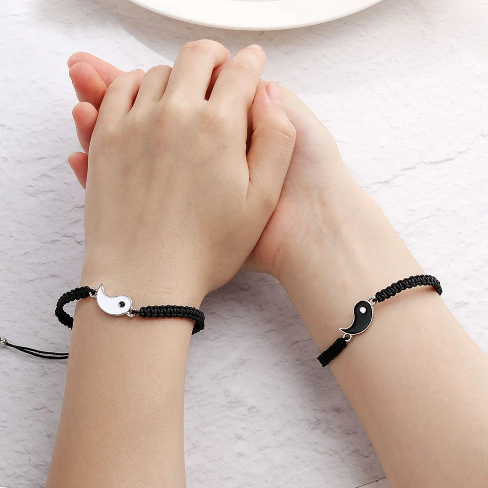 Mistgift Tai Chi Bagua Black and White Yin and Yang Rope Bracele