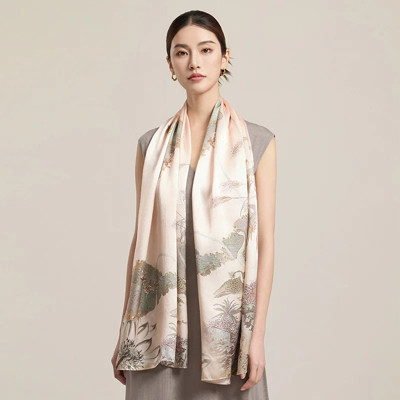Mistgift Women 100% Silk Scarf